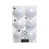 The Christmas Palace Peppermint Swirl 3" SHINY & MATTE WHITE BALL ORNAMENTS SET OF 36