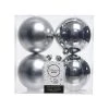The Christmas Palace Shatterproof & Glass Sets 4" SHINY & MATTE SILVER BALL ORNAMENTS SET OF 24