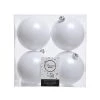 The Christmas Palace 4" SHINY & MATTE WHITE BALL ORNAMENTS SET OF 24 Peppermint Swirl