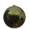 The Christmas Palace 5.5" PINE GREEN SHINY BALL SET OF 6 Shatterproof & Glass Sets
