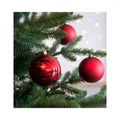 The Christmas Palace 4" SHINY & MATTE RED BALL ORNAMENTS SET OF 24
