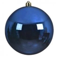The Christmas Palace All About The Blues 8" ROYAL BLUE SHINY BALL SET OF 6