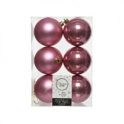 The Christmas Palace 3" SHINY & MATTE VELVET PINK ORNAMENTSET OF 36