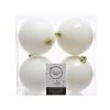 The Christmas Palace 4" SHINY & MATTE WHITE BALL ORNAMENTS SET OF 24
