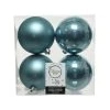 The Christmas Palace 4" SHINY & MATTE ICY BLUE BALL ORNAMENTS SET OF 24 All About The Blues