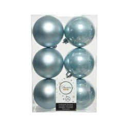 The Christmas Palace 3" SHINY & MATTE MISTY BLUE BALL ORNAMENTS SET OF 36