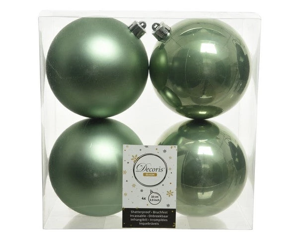 The Christmas Palace 4" SHINY & MATTE SAGE GREEN BALL ORNAMENTS SET OF 24 Shatterproof & Glass Sets 1 The Christmas Palace 4" SHINY & MATTE SAGE GREEN BALL ORNAMENTS SET OF 24 Shatterproof & Glass Sets