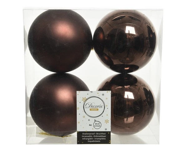 The Christmas Palace Shatterproof & Glass Sets 4" SHINY & MATTE RUSTY BROWN BALL ORNAMENTS SET OF 24 1 The Christmas Palace Shatterproof & Glass Sets 4" SHINY & MATTE RUSTY BROWN BALL ORNAMENTS SET OF 24