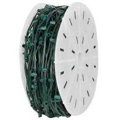 The Christmas Palace CHRISTMAS LIGHTS 1000 FT C9 ROLL GREEN WIRE 12" SPACING E17 BASE