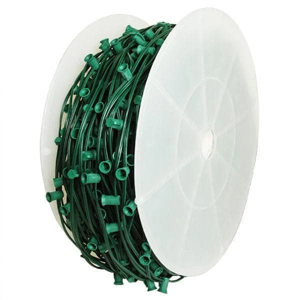 The Christmas Palace CHRISTMAS LIGHTS 1000 FT C7 ROLL GREEN WIRE 6" SPACING E12 BASE 1 The Christmas Palace CHRISTMAS LIGHTS 1000 FT C7 ROLL GREEN WIRE 6" SPACING E12 BASE