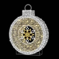 The Christmas Palace OVERSIZED DECOR 7 X 5 FT WARM WHITE LED BALL ORNAMENT 120V