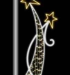 The Christmas Palace 7 X 3 FT LED STAR SHAPED POLE LIGHT BANNER 120V