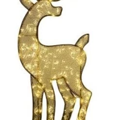 The Christmas Palace 6 FT X 3 FT WARM WHITE LED REINDEER WITH FLASHING EFFECT
