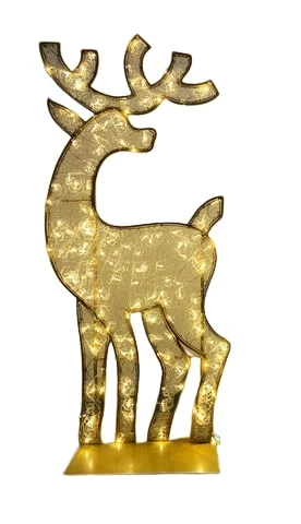 The Christmas Palace 6 FT X 3 FT WARM WHITE LED REINDEER WITH FLASHING EFFECT 2 The Christmas Palace 6 FT X 3 FT WARM WHITE LED REINDEER WITH FLASHING EFFECT