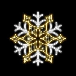 The Christmas Palace 4 FT X 4 FT LED WARM WHITE CRYSTAL SNOWFLAKE 120V OVERSIZED DECOR