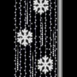 The Christmas Palace OVERSIZED DECOR 7 FT X 3 FT SNOWFLAKE SHOWER POLE BANNER