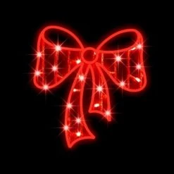 The Christmas Palace 2 FT X 1 FT LED RED CHRISTMAS BOW 120V OVERSIZED DECOR