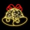 The Christmas Palace OVERSIZED DECOR 2 FT X 2 FT WARM WHITE LED BELLS WITH RED BOW