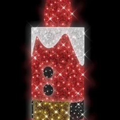 The Christmas Palace 5.5 FT X 2 FT X 2 FT WARM WHITE WITH RED & BLACK LED CANDLE
