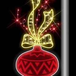 The Christmas Palace 5 FT X 2 FT WARM WHITE, RED & COOL WHITE LED POLE BANNER