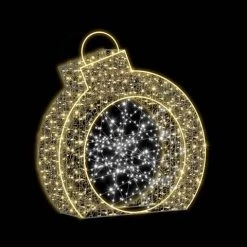 The Christmas Palace OVERSIZED DECOR 5 FT X 10" X 5 FT WARM WHITE LED GOLD ORNAMENT BALL
