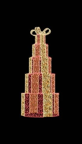 The Christmas Palace 5 FT X 5 FT X 11 FT RED & GOLD 5 TIER GIFTS OVERSIZED DECOR 1 The Christmas Palace 5 FT X 5 FT X 11 FT RED & GOLD 5 TIER GIFTS OVERSIZED DECOR
