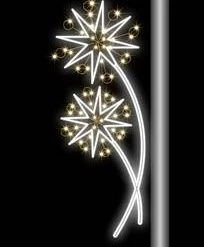 The Christmas Palace OVERSIZED DECOR 5 FT X 22" WARM WHITE LED STAR POLE BANNER