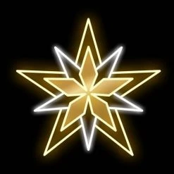 The Christmas Palace OVERSIZED DECOR 2 FT X 2 FT LED WARM WHITE & GOLD STAR