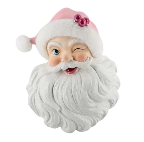 The Christmas Palace 20" PINK SANTA HEAD WALL ART Santas 1 The Christmas Palace 20" PINK SANTA HEAD WALL ART Santas