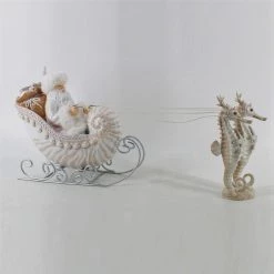 The Christmas Palace DECEMBER DIAMONDS 8" SANTA SEASHORSES SLED Santas