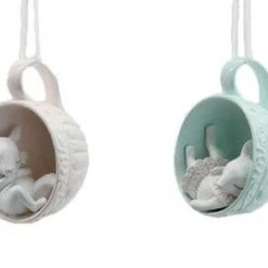 The Christmas Palace MICE IN TEACUP ORNAMENT ASSORTED SET OF 4