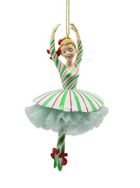 The Christmas Palace 6" GREEN PEPPERMINT SWIRL BALLERINA ORNAMENT 1 The Christmas Palace 6" GREEN PEPPERMINT SWIRL BALLERINA ORNAMENT
