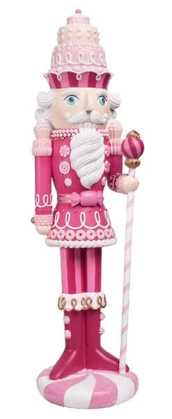 The Christmas Palace PINK CANDY NUTCRACKER WITH STAFF Nutcrackers 1 The Christmas Palace PINK CANDY NUTCRACKER WITH STAFF Nutcrackers