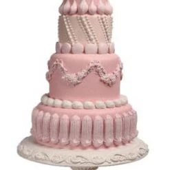 The Christmas Palace LARGE PINK LAYER CAKE ON PEDESTAL