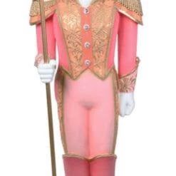 The Christmas Palace OVERSIZED DECOR 6 FT PINK & GOLD NUTCRACKER WITH STAFF