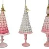 The Christmas Palace DECEMBER DIAMONDS PINK MACARON TREE ORNAMENT ASSORTED SET OF 3 Christmas Ornaments