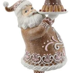 The Christmas Palace DECEMBER DIAMONDS 17" GINGERBREAD SANTA WITH DESSERT