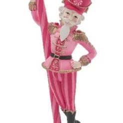 The Christmas Palace DECEMBER DIAMONDS 9" PINK NUTCRACKER WITH CANDY CANE Nutcrackers