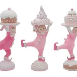 The Christmas Palace Table Tops DECEMBER DIAMONDS 8" PINK CAKE KIDS WITH DESSERT SET OF 3