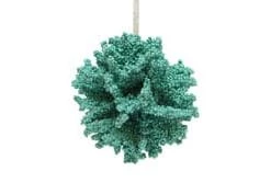 The Christmas Palace Christmas Ornaments DECEMBER DIAMONDS 4" TEAL CORAL BALL ORNAMENT SET OF 6