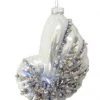 The Christmas Palace Christmas Ornaments DECEMBER DIAMONDS 5" SEQUINED CONCH SHELL ORNAMENT SET OF 2