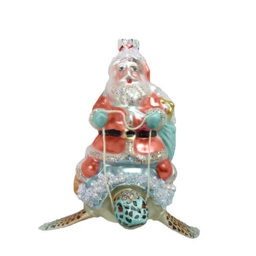 The Christmas Palace DECEMBER DIAMONDS 5" SANTA ON SEA TURTLE ORNAMENT Christmas Ornaments 1 The Christmas Palace DECEMBER DIAMONDS 5" SANTA ON SEA TURTLE ORNAMENT Christmas Ornaments