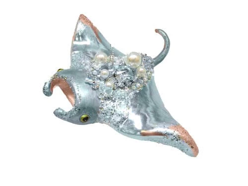 The Christmas Palace Christmas Ornaments DECEMBER DIAMONDS 4" PASTEL TEAL & JEWELED MANTA RAY ORNAMENT 1 The Christmas Palace Christmas Ornaments DECEMBER DIAMONDS 4" PASTEL TEAL & JEWELED MANTA RAY ORNAMENT