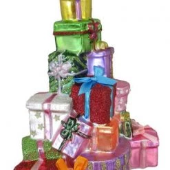 The Christmas Palace DECEMBER DIAMONDS 8" STACKED GIFTS ORNAMENT