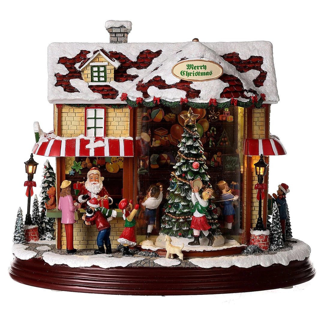 The Christmas Palace 10" BATTERY OPERATED CHRISTMAS TOY SHOP 1 The Christmas Palace 10" BATTERY OPERATED CHRISTMAS TOY SHOP