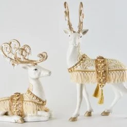 The Christmas Palace 15.75" COMFORT AND JOY WINTER DEER ASSORTED SET OF 2