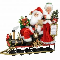 The Christmas Palace Santas 19" BATTERY OPERATED MR & MRS CLAUS TRAIN