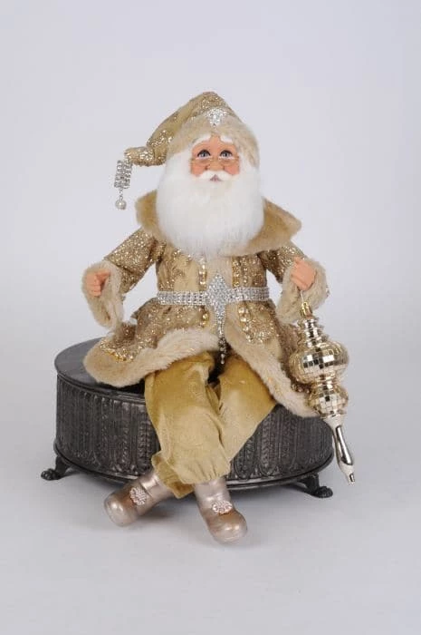 The Christmas Palace GLITZY GOLD POSABLE SANTA 1 The Christmas Palace GLITZY GOLD POSABLE SANTA