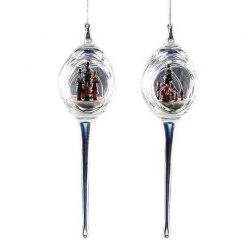 The Christmas Palace 9" ROUND ICICLE ORNAMENT ASSORTED SET OF 2 Christmas Ornaments