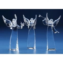 The Christmas Palace 8" ACRYLIC ANGEL STATUETTES ASSORTED SET OF 3 9 The Christmas Palace 8